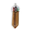 Pandantiv Ochi de tigru sabie cu 7 chakre floare, 65mm