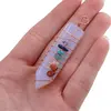 Pandantiv Opalit cu montura din sarma si cristalele celor 7 chakre, 48mm, imagine 4