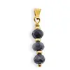 Pandantiv Safir discuri fatetate cu bumbi aurii, 6mm