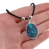 Pandantiv Scoica abalone model oval cu montura, 30mm, imagine 3