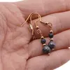 Set Cercei si Pandantiv Safir sfere fatetate cu bumbi aurii, 4-6mm, imagine 3