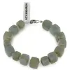 Bratara Acvamarin cuburi fatetate 8-10mm si Cristal de stanca discuri fatetate 3mm