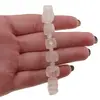 Bratara din cristale naturale Cuart roz cuburi fatetate 8mm si discuri 3mm, imagine 7
