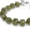 Bratara Granat verde tsavorit cuburi fatetate 8-9mm si discuri fatetate 4mm, imagine 3