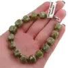 Bratara Granat verde tsavorit cuburi fatetate 8-9mm si discuri fatetate 4mm, imagine 4