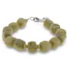 Bratara Jad Olive cuburi fatetate 8-9mm si discuri fatetate 4mm, imagine 2
