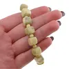 Bratara Jad Olive cuburi fatetate 8-9mm si discuri fatetate 4mm, imagine 5