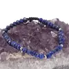 Bratara pe nod culisant Lapis Lazuli discuri fatetate cu sase bumbi de Argint 925, 5-6mm, imagine 3