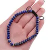 Bratara pe nod culisant Lapis Lazuli discuri fatetate cu trei bumbi de Argint 925, 5-6mm, imagine 4