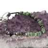 Bratara pe nod culisant Rubin in Zoisit discuri fatetate cu sase bumbi de Argint 925, 5-6mm, imagine 3