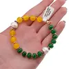 Bratara Agat galben sfere si verde discuri fatetate cu Perle de cultura cu bumbi din inox, 8-10mm, imagine 4
