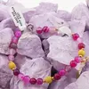Bratara Agat roz si Roca vulcanica sfere 6mm cu semiluna Sidef si bumbi aurii, imagine 3
