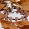 Bratara Aventurin rosu discuri fatetate 8-10mm si Turmalina neagra trei sfere fatetate 3mm, imagine 3