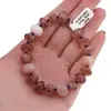 Bratara Aventurin rosu, Opal roz discuri fatetate 8-12mm si Lapis Lazuli discuri 3mm, imagine 4