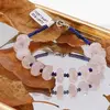 Bratara Cuart roz discuri fatetate 10mm si Lapis Lazuli discuri 3mm, imagine 3