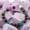 Bratara Mix agate, Onix mat si Granat sfere 8mm cu bumbi argintii, imagine 3