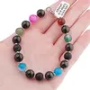 Bratara Mix agate, Onix mat si Granat sfere 8mm cu bumbi argintii, imagine 4