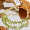 Bratara Peridot briolete 6-8mm si Citrin sfere fatetate 4mm, imagine 3