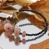 Bratara Turmalina neagra sfere fatetate 3mm, Aventurin Rosu si Opal roz discuri fatetate 8-12mm, imagine 3