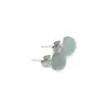 Cercei cu surub Acvamarin semisfere 8mm, imagine 2