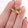 Cercei cu surub citrin semisfere 8mm, imagine 5