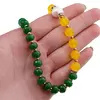 Colier Agat galben sfere si verde discuri fatetate cu Perle de cultura cu bumbi din inox, 8-10mm, imagine 5