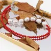 Colier Coral rosu sfere 5mm, Perle de cultura 12mm si Tanzanit discuri 3mm, imagine 2