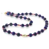 Colier Lapis Lazuli cu Rubin sfere fatetate si elemente din inox, 4-8mm, imagine 2