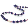 Colier Lapis Lazuli cu Rubin sfere fatetate si elemente din inox, 4-8mm, imagine 3