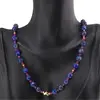 Colier Lapis Lazuli cu Rubin sfere fatetate si elemente din inox, 4-8mm, imagine 4