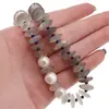 Colier Piatra lunii discuri fatetate 12mm, Perle de cultura sfere 10mm si Lapis Lazuli discuri fatetate 3mm, imagine 5