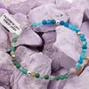 Bratara Agat albastru mat si Agat verde sfere 4mm cu bumbi si Hematit auriu, imagine 3