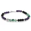Bratara Ametist, Onix mat, Agat verde sfere 6-7mm cu stea Hematit si bumbi, imagine 2
