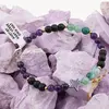 Bratara Ametist, Onix mat, Agat verde sfere 6-7mm cu stea Hematit si bumbi, imagine 3