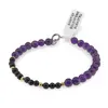 Bratara Ametist sfere 5mm si Goldstone albastru sfere 3mm, imagine 2