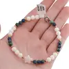 Bratara Coral alb 5mm, Azurit 4mm si steluta din Sidef 10mm, imagine 4