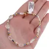 Bratara Cristal de stanca neuniform 7-9mm, Opal albastru discuri fatetate 4mm si Sodalit tuburi cu bumbi aurii, imagine 4
