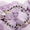 Bratara Sodalit 5mm si Turmalina neagra 4mm cu bumbi aurii, imagine 3