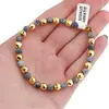 Bratara Sodalit sfere 5mm si Hematit auriu sfere fatetate 6mm, imagine 4