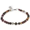 Bratara Turmalina multicolora sfere 4-5mm cu bumbi argintii, imagine 2