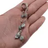 Cercei cu agatatoare Larimar si metal argintiu, 7-9mm, imagine 4