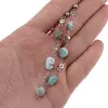 Cercei cu surub Larimar si metal argintiu, 7-9mm, imagine 6