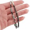 Colier Cuart turmalinat, Amazonit, Opal albastru discuri fatetate 4mm si Granat sfere fatetate 2mm, imagine 5
