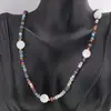 Colier Mix cristale discuri fatetate 4mm si Selenit sfere 10mm, imagine 3