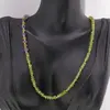 Colier Peridot discuri fatetate 4-5mm si Ametist discuri fatetate 6mm cu bumbi aurii, imagine 3