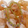 Colier Peridot discuri fatetate 4-5mm si Ametist discuri fatetate 6mm cu bumbi aurii, imagine 4