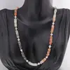 Colier Piatra lunii gri si piersica discuri 6mm si sfere fatetate 5mm, imagine 3