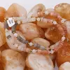 Colier Piatra lunii gri si piersica discuri 6mm si sfere fatetate 5mm, imagine 4