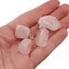 Pandantiv cristal natural rulat Cuart roz, 15-20mm, imagine 6