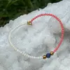 Bratara Coral roz sfere fatetate, Coral alb discuri, Kianit sfera fatetata si Hematit auriu, 2-5mm, imagine 4